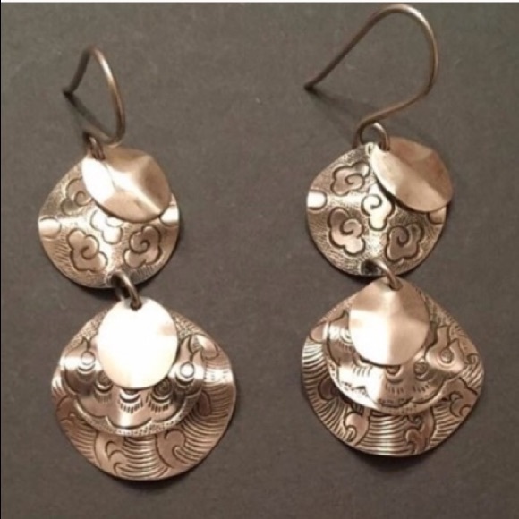 Vintage Silpada Cha-Cha Sterling Silver Disc Earrings W2057 - Picture 6 of 13